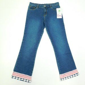NWT LILLY PULITZER Brooke Denim Ribbon Jeans 12
